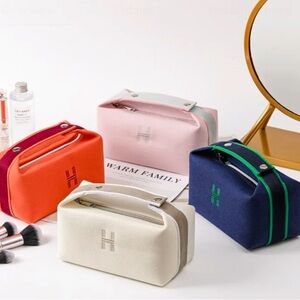 Letter H Waterproof  Canvas Travel Toiletry Bag